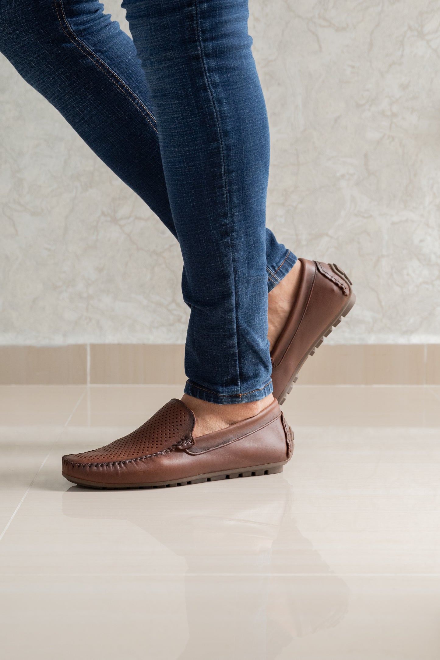 MOCASINES EN CUERO MIEL PARA HOMBRE | REF AUSTIN
