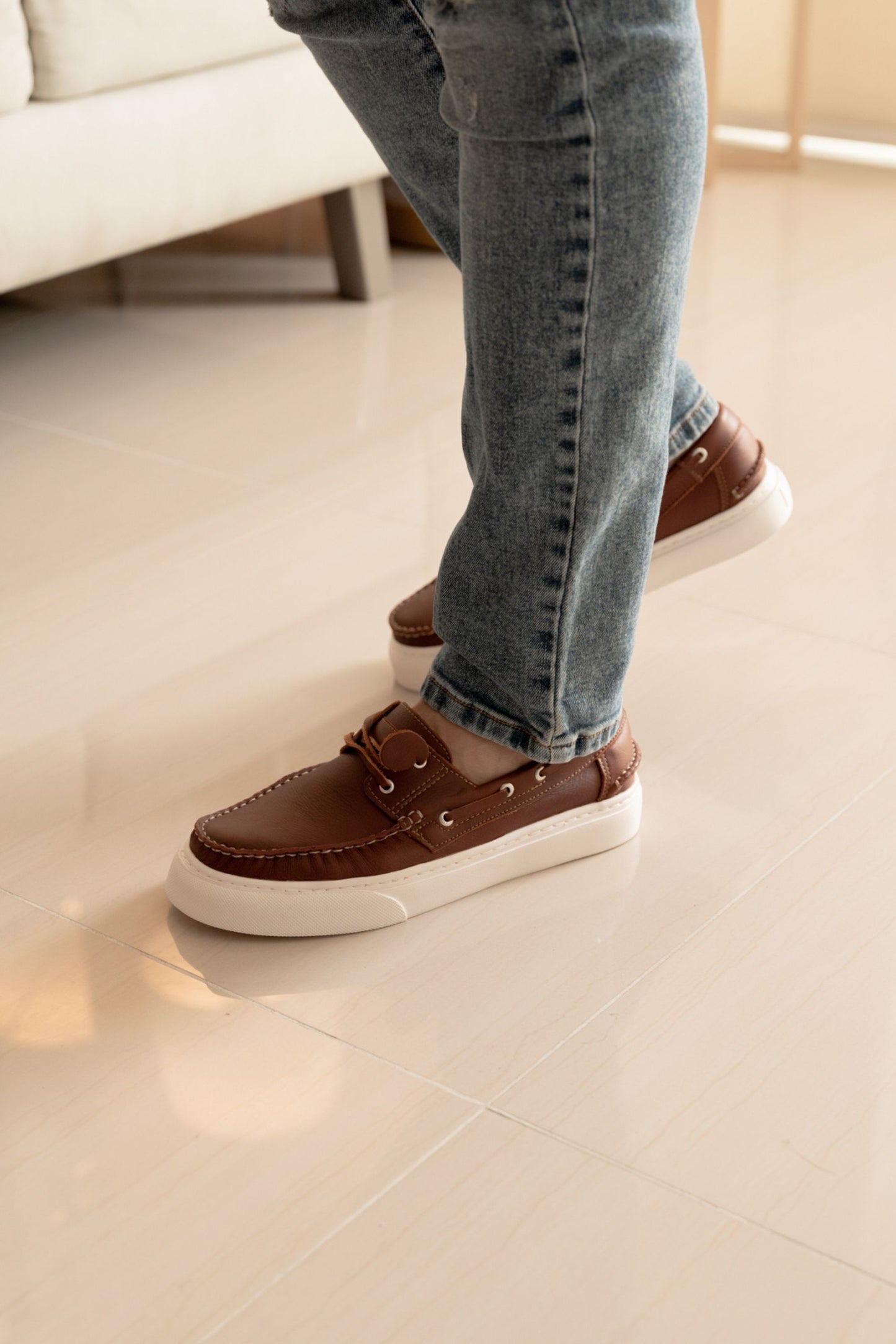 ZAPATO APACHE FEDERICO II DE CUERO MIEL PARA HOMBRE / REF: 02