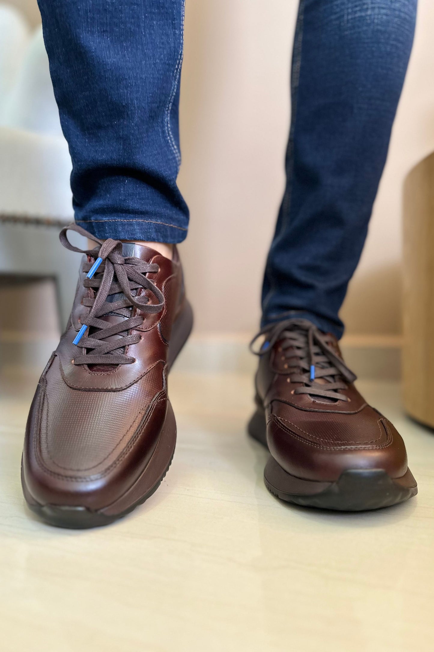 TENIS EN CUERO PARA HOMBRE COLOR MARRON | REF: AGRIGENTO