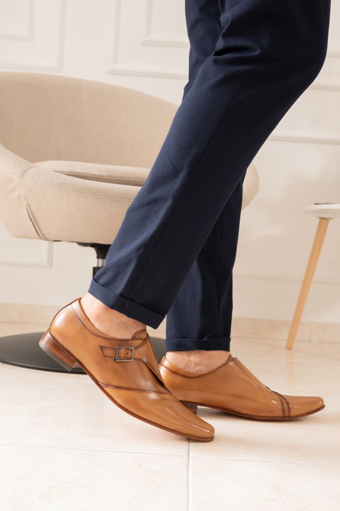 ZAPATO ELEGANTE EMPOLEON EN CUERO MIEL PARA HOMBRE