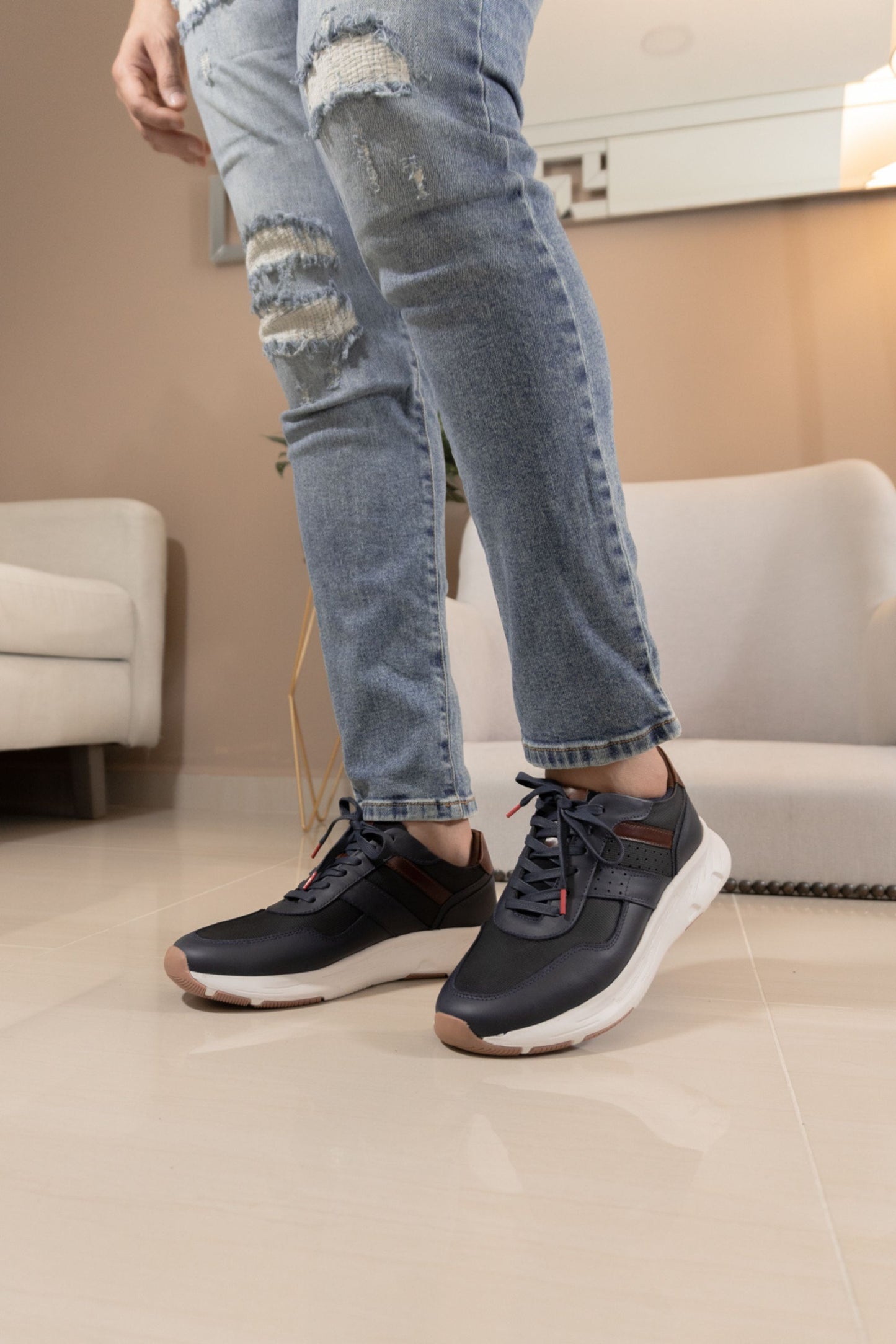 TENIS EN CUERO AZUL | REF: JAMES