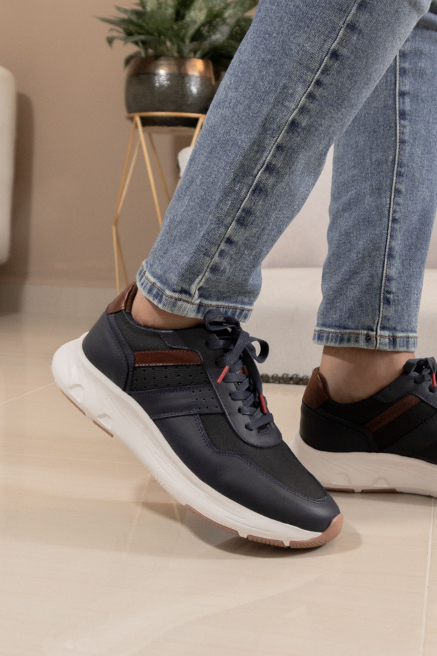 TENIS EN CUERO AZUL | REF: JAMES