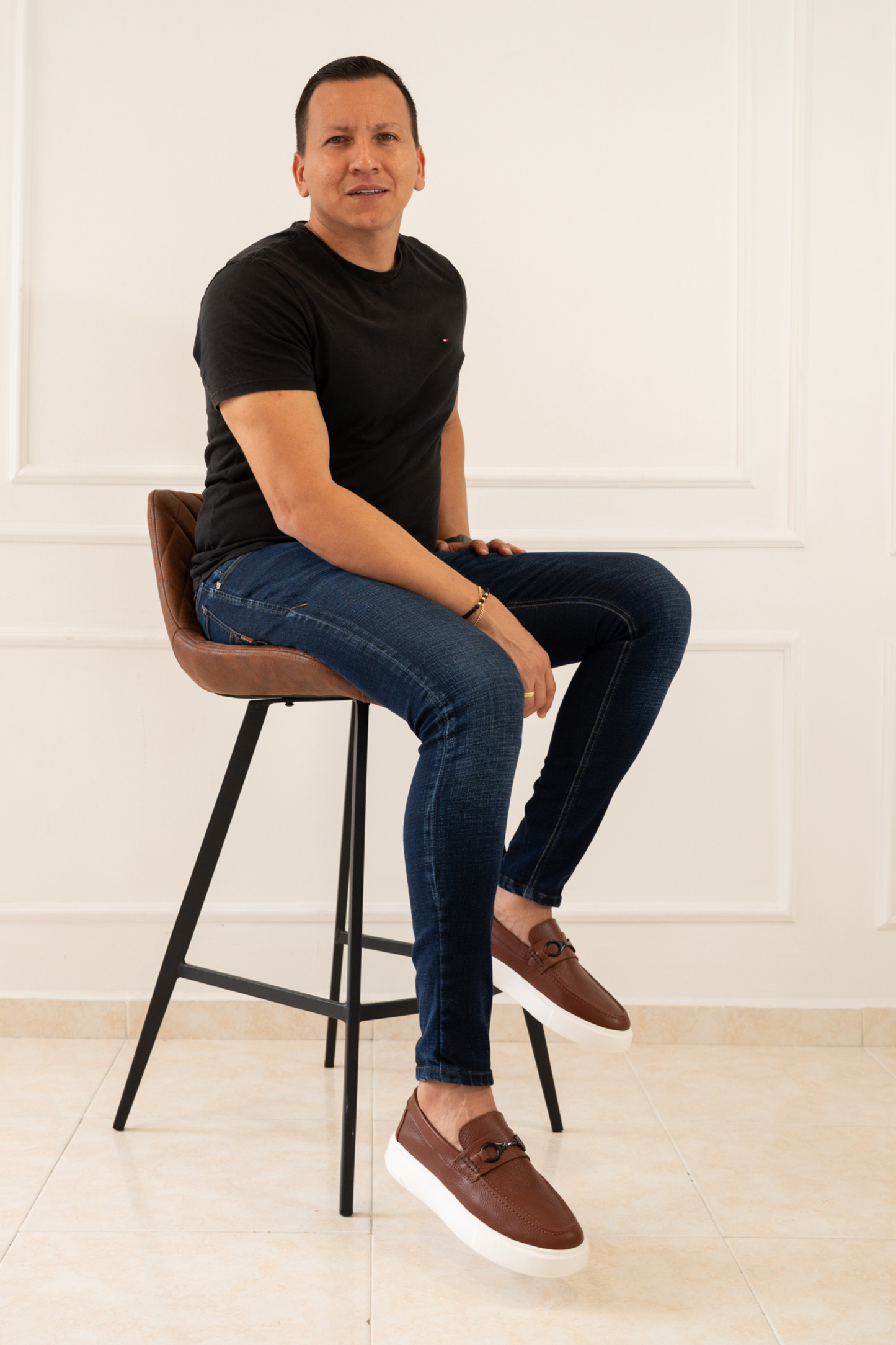 MOCASINES PARA HOMBRE EN CUERO COLOR MIEL / REF: FLOTER BENEVENTO