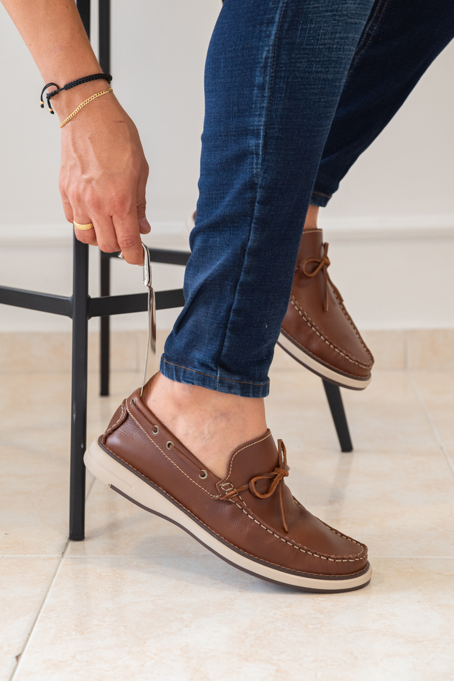 MOCASINES PARA HOMBRE EN CUERO COLOR COÑAC REF: 446 NOVARA