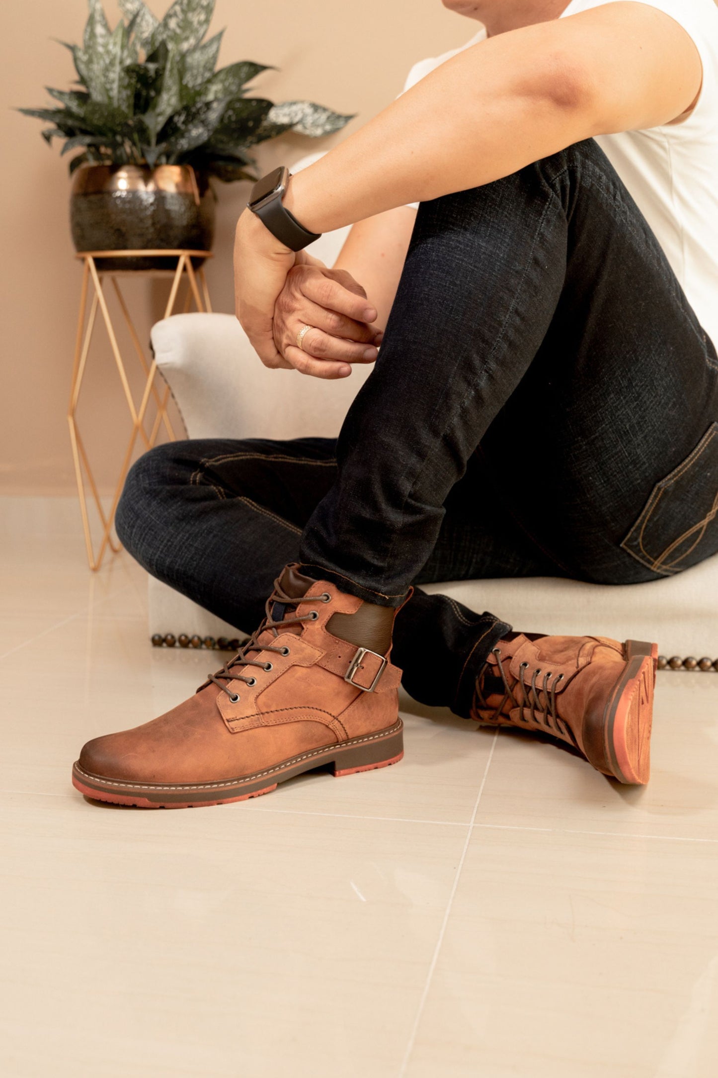 BOTAS PARA HOMBRE EN CUERO / REF: DAVIDSON MIEL CLARO NOBUCK