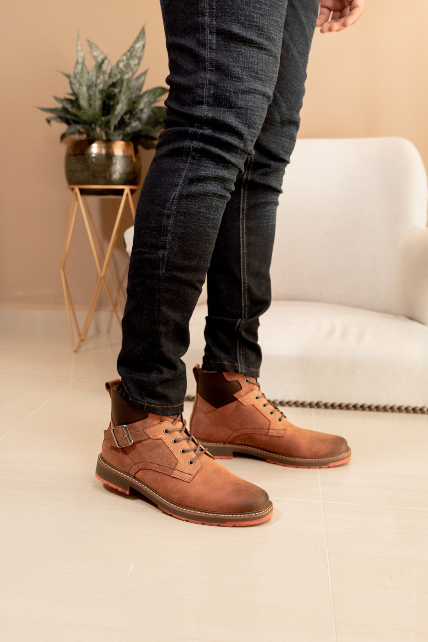 BOTAS PARA HOMBRE EN CUERO / REF: DAVIDSON MIEL CLARO NOBUCK