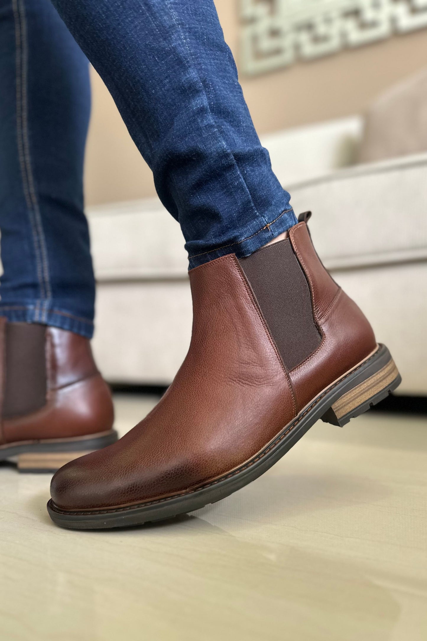 BOTAS CHELSEA PARA HOMBRE EN CUERO CAFE | REF: STAMFORD
