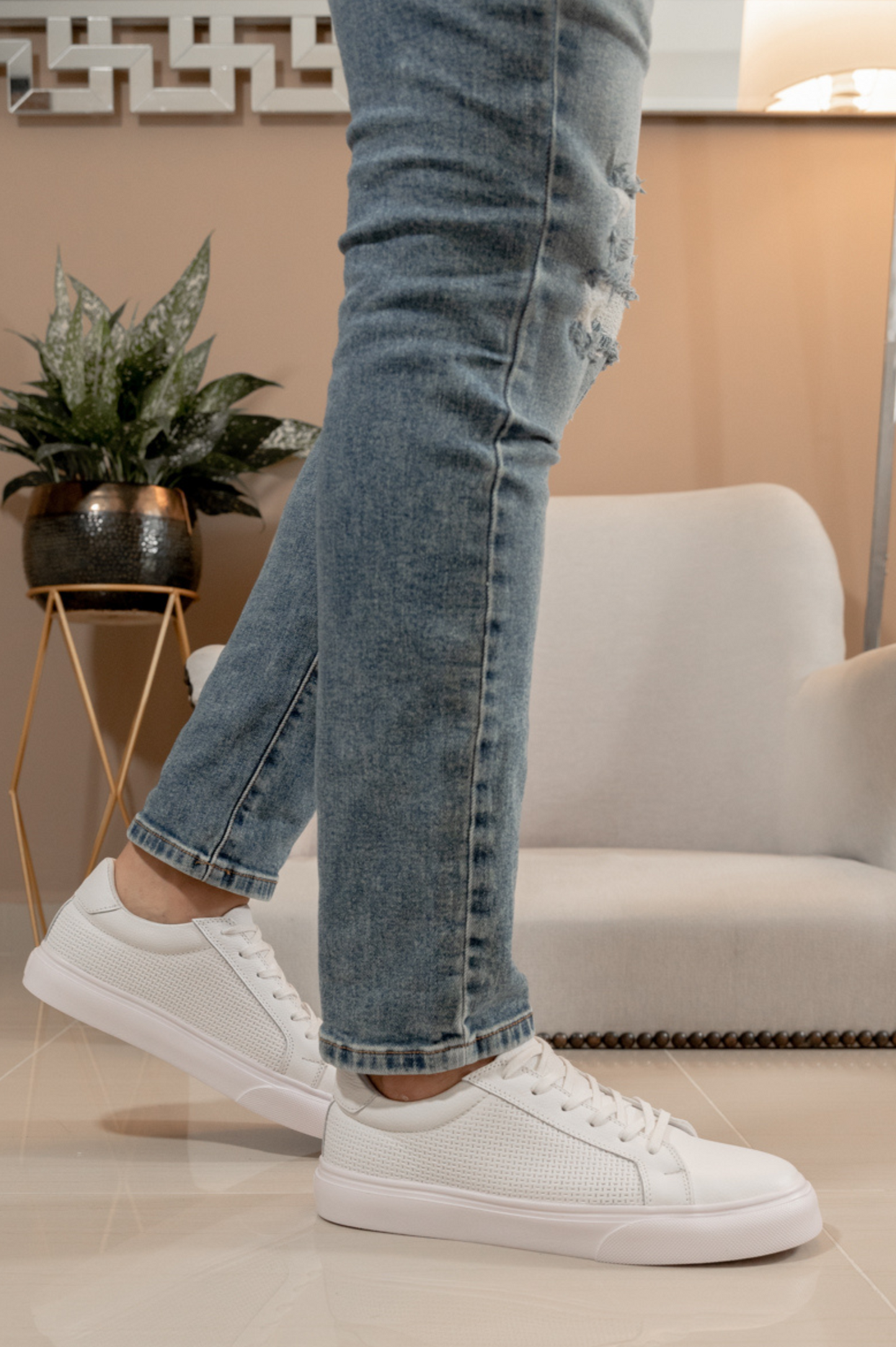 TENIS CUERO PARA HOMBRE BLANCO | REF: DOMINIC 602