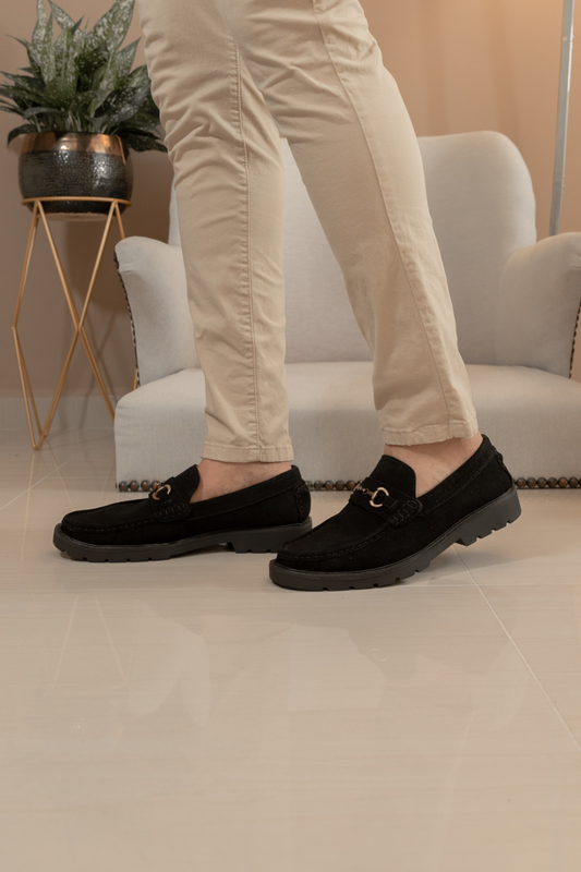 MOCASIN TIAGO PARA HOMBRE EN CUERO NEGRO / REF 663