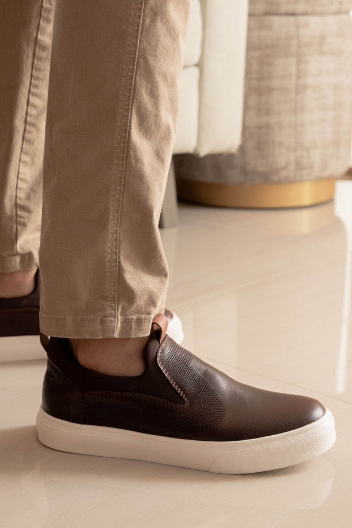TENIS EN CUERO PARA HOMBRE CAFE | REF: SLIDER AMIR 2801