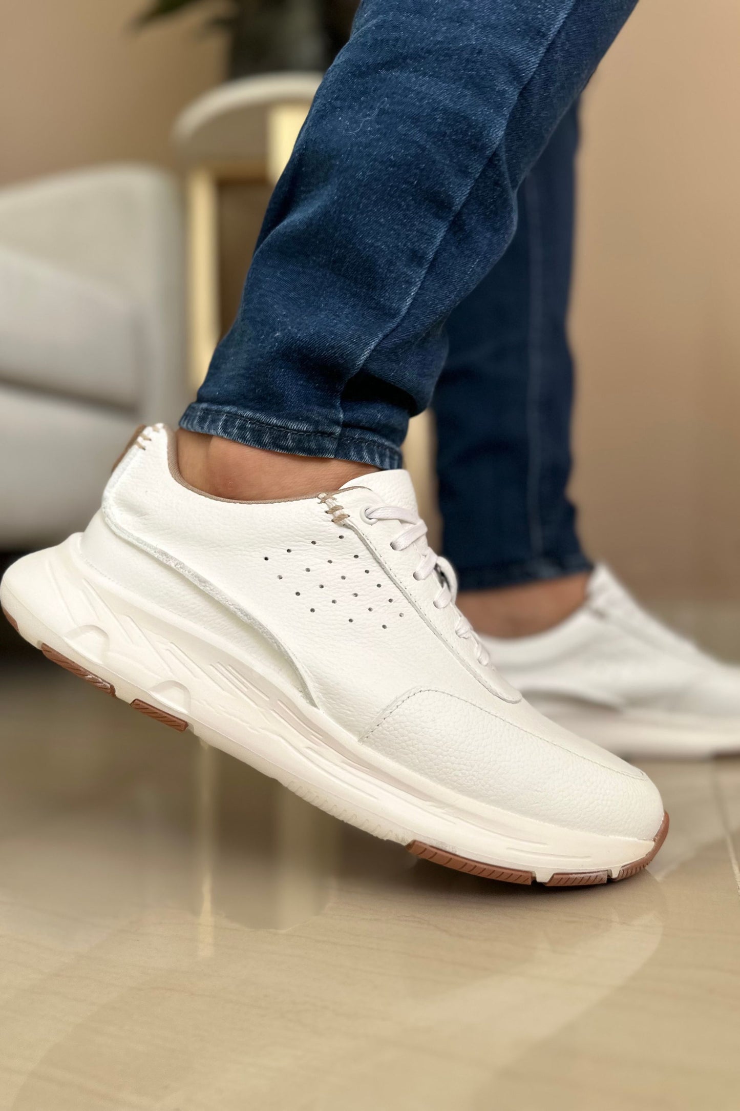 TENIS EN CUERO PARA HOMBRE EN CUERO BLANCO | REF: WATFORD