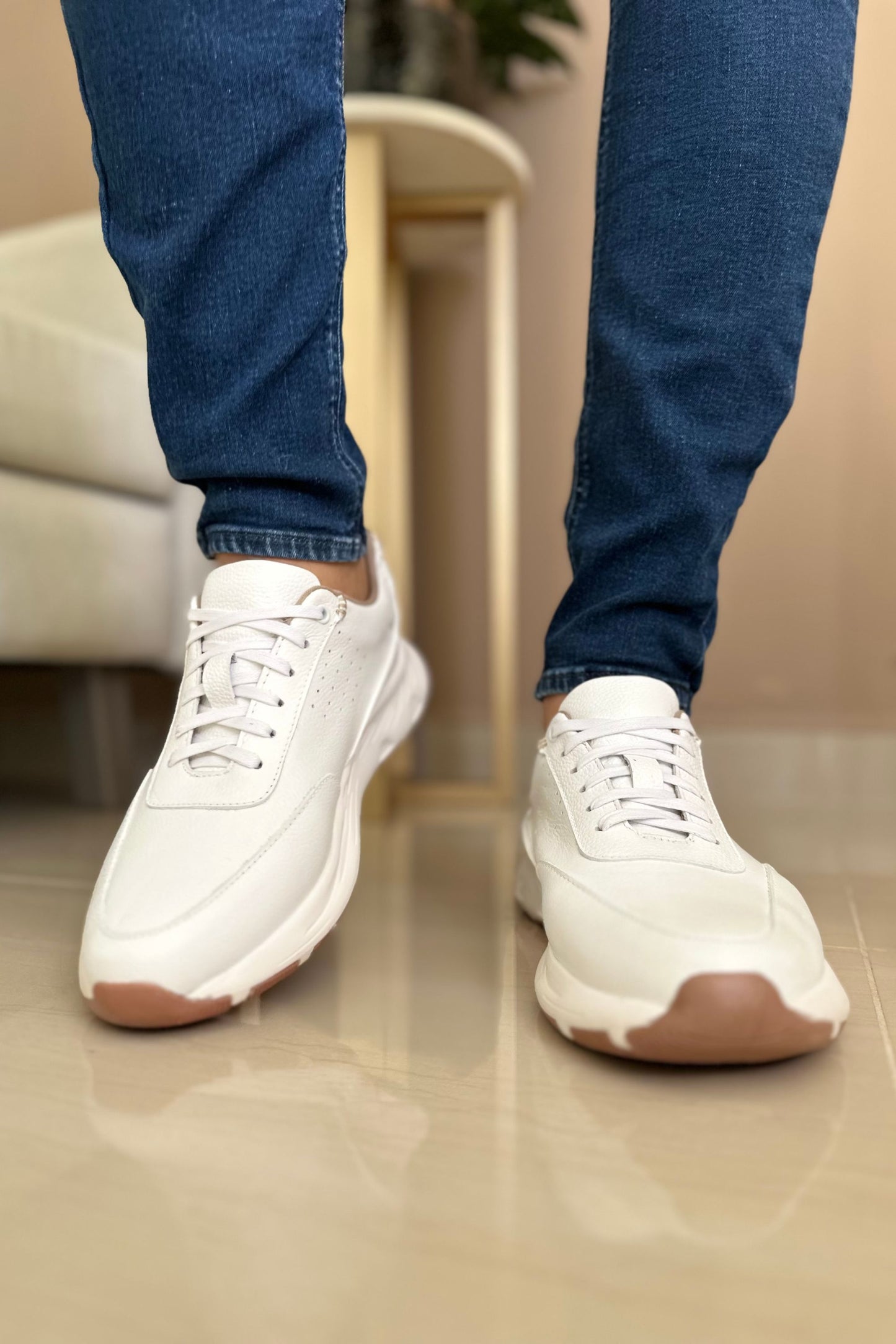 TENIS EN CUERO PARA HOMBRE EN CUERO BLANCO | REF: WATFORD