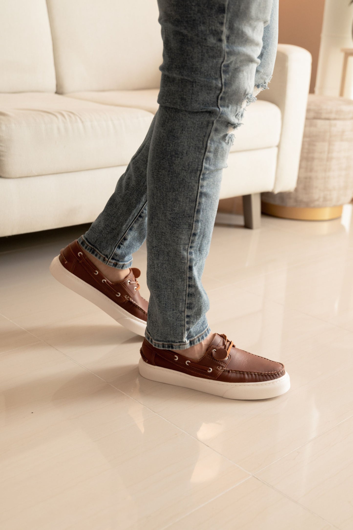 ZAPATO APACHE FEDERICO II DE CUERO MIEL PARA HOMBRE / REF: 02