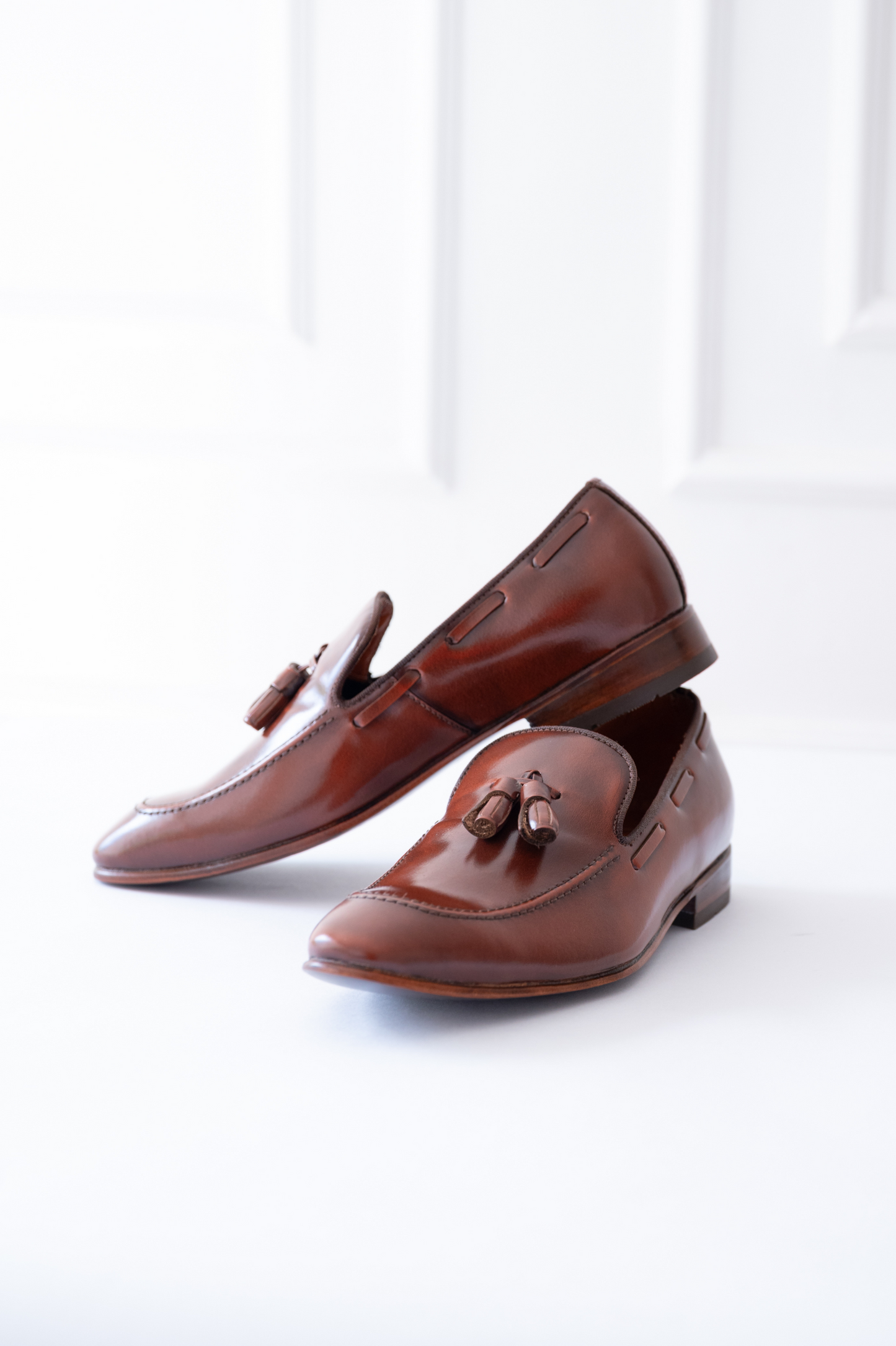 ZAPATO LOAFERS CARLOS DE CUERO CAFE PARA HOMBRE / REF: LUZ 2134
