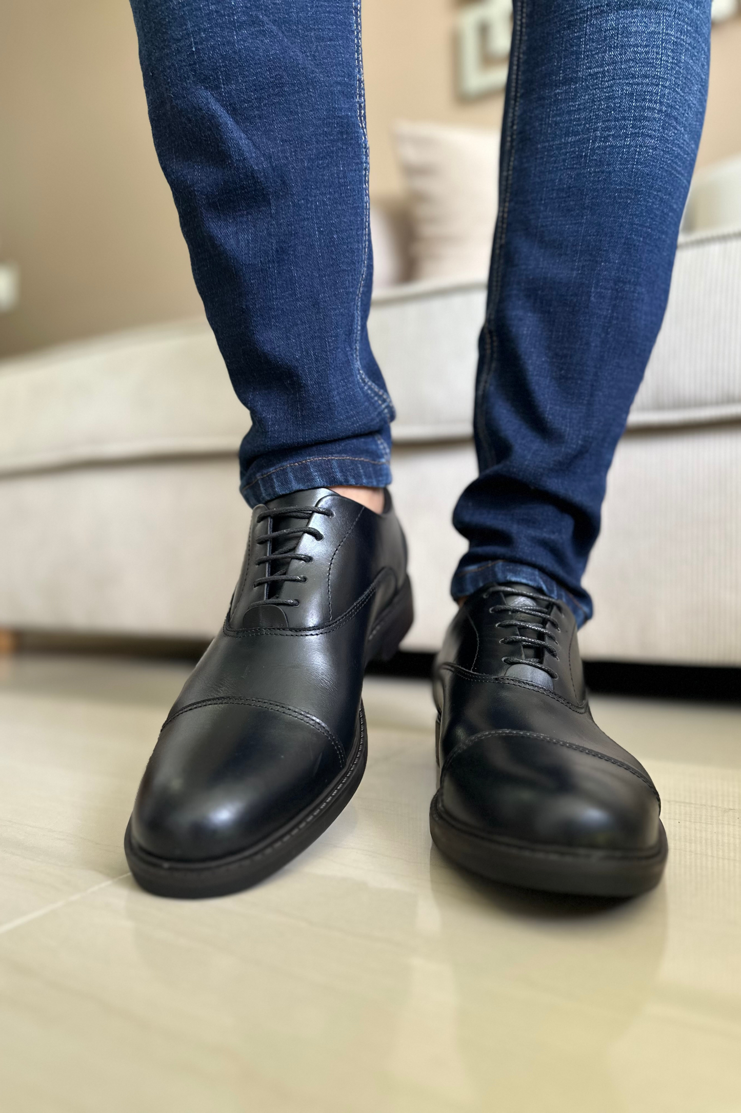 ZAPATOS PARA HOMBRE EN CUERO NEGRO REF: MARSELLA