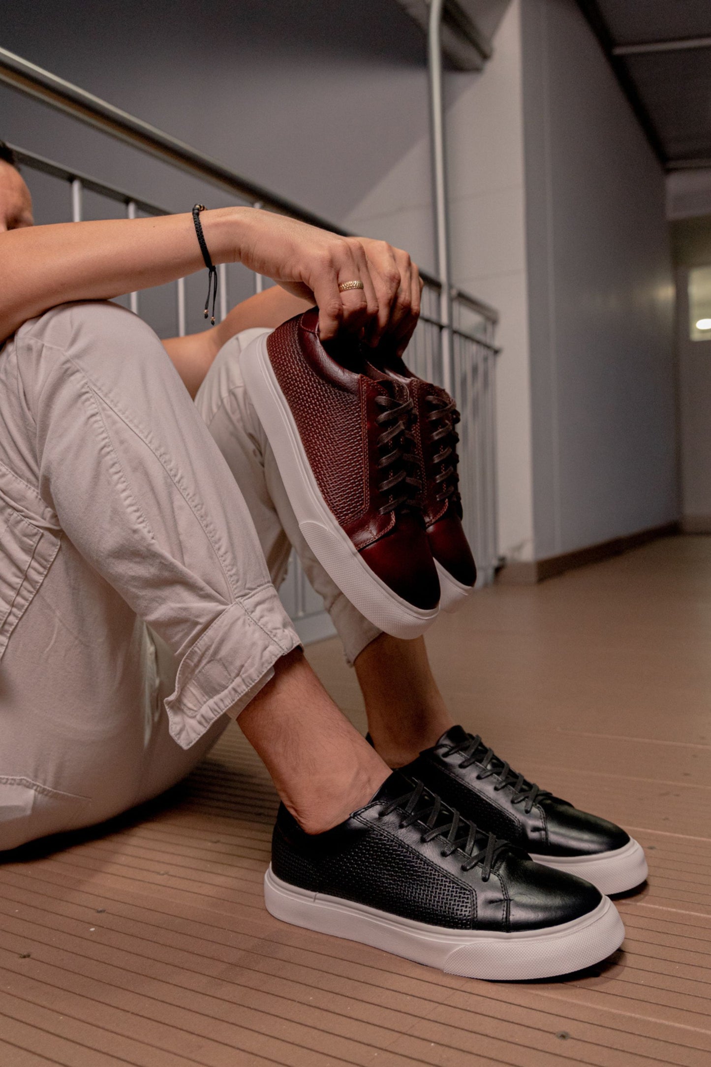 TENIS CUERO PARA HOMBRE TODO NEGRO | REF: DOMINIC 602