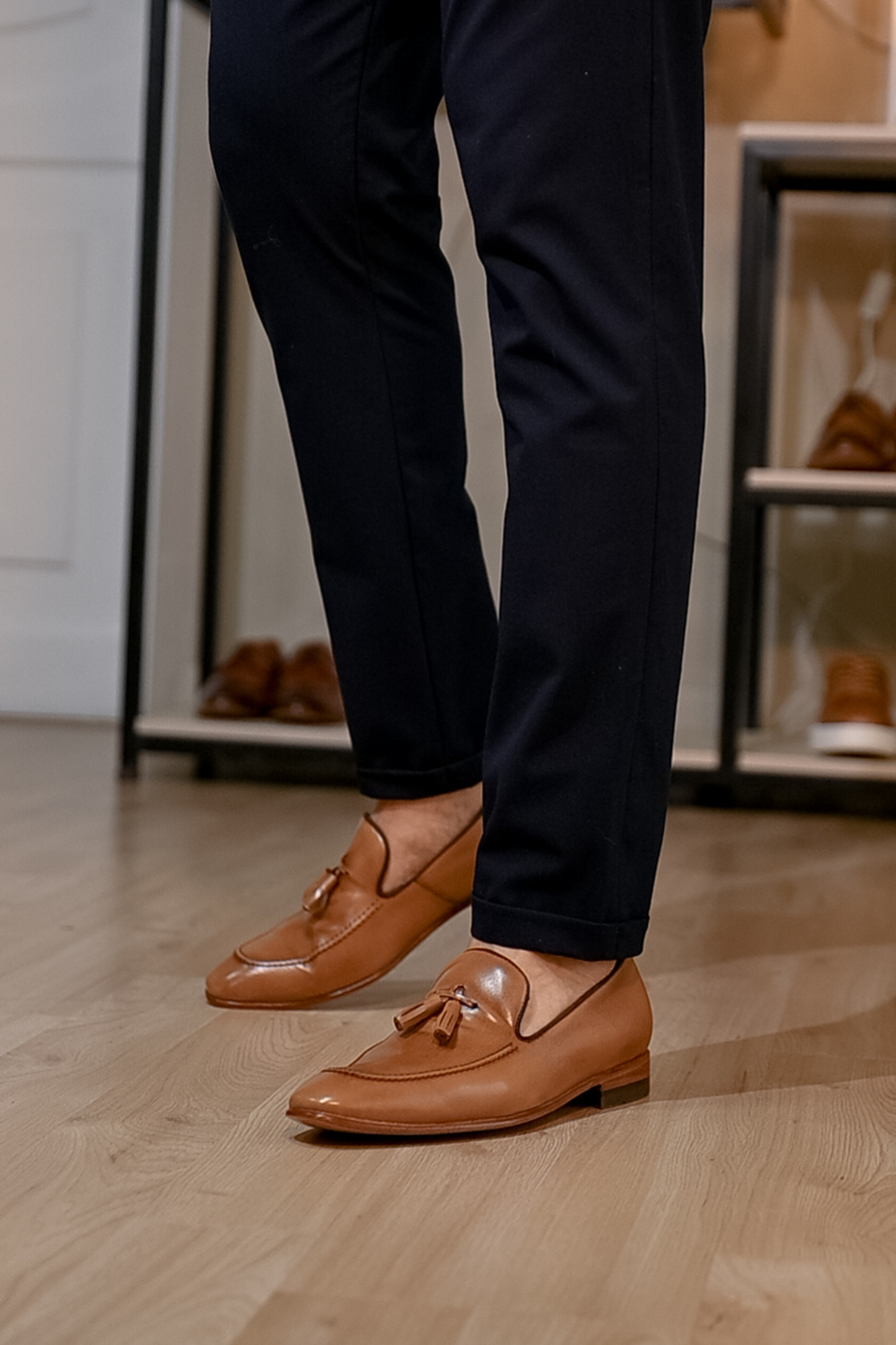 ZAPATO LOAFERS CARLOS DE CUERO MIEL PARA HOMBRE / REF: LUZ 2134