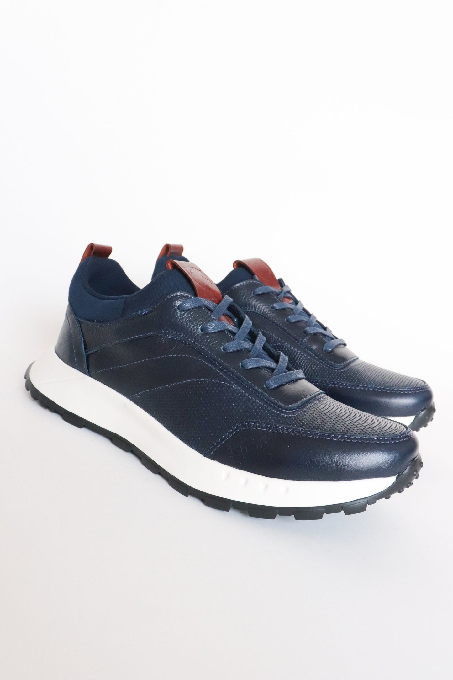 TENIS EN CUERO PARA HOMBRE AZUL | REF: OLIVER 3050