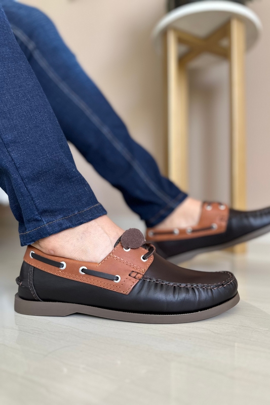 MOCASINES EN CUERO  PARA HOMBRE REF: ANDREW 731 CAFE X MIEL