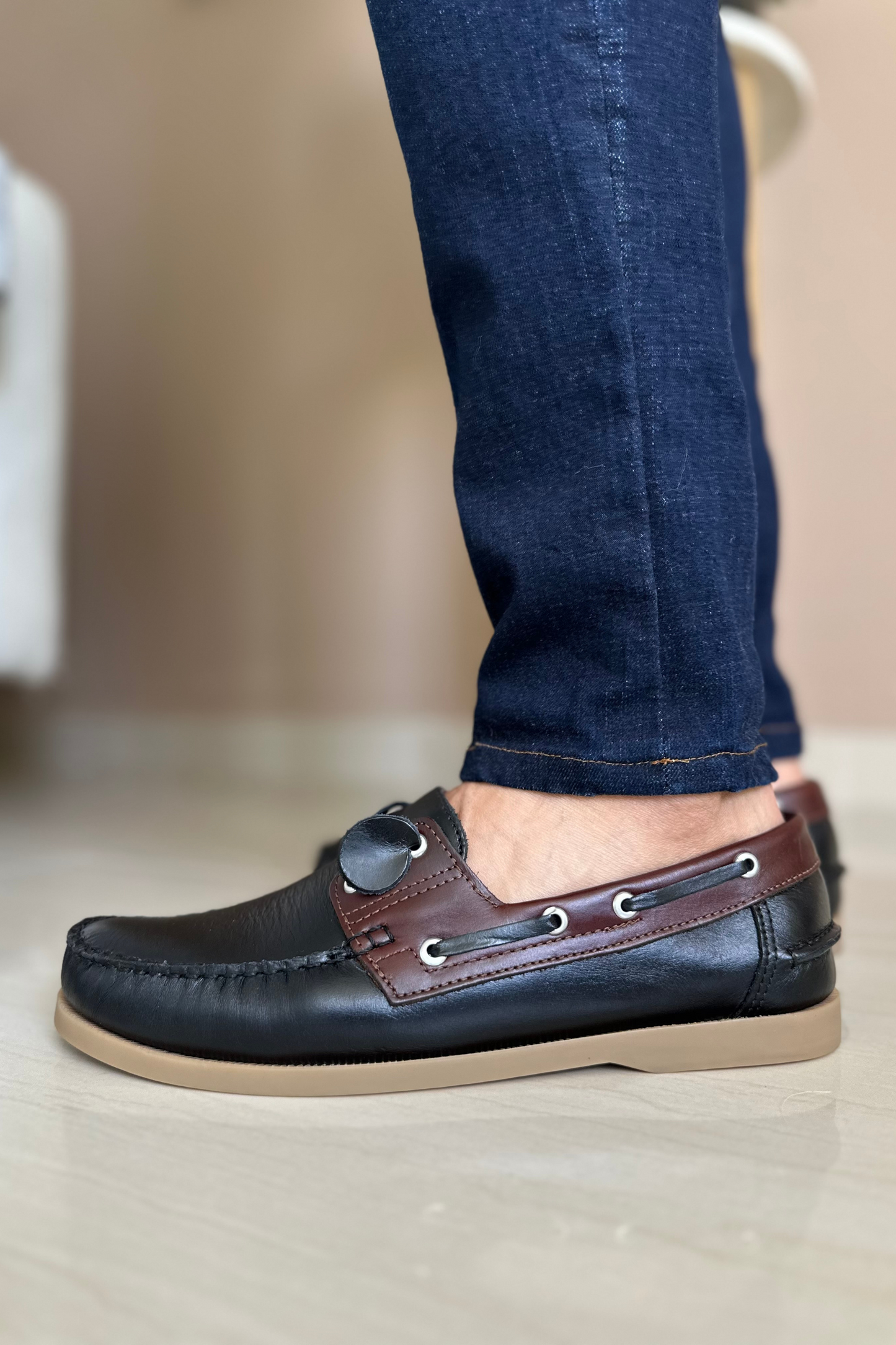 MOCASINES ANDREW EN CUERO PARA HOMBRE