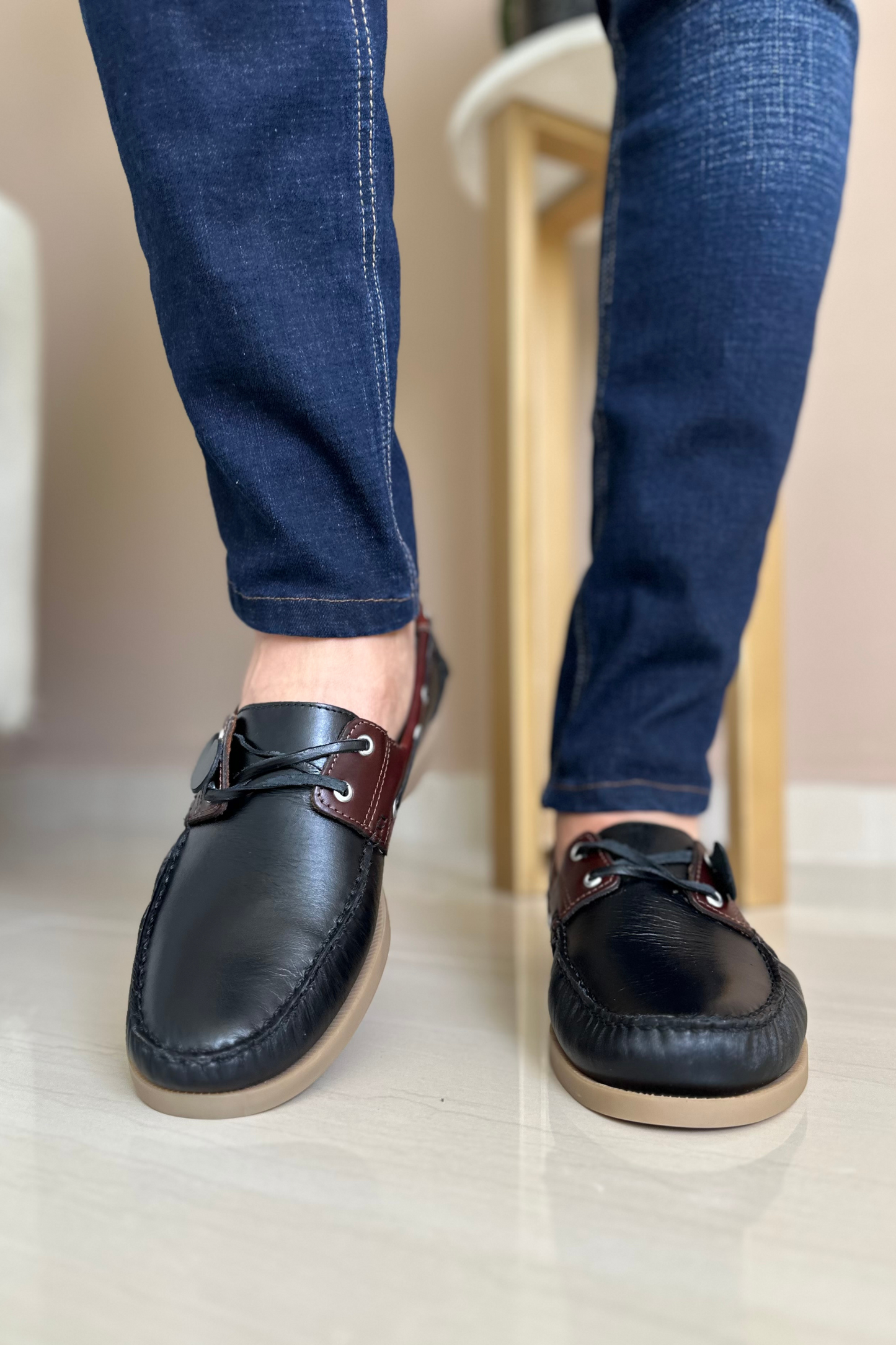 MOCASINES ANDREW EN CUERO PARA HOMBRE