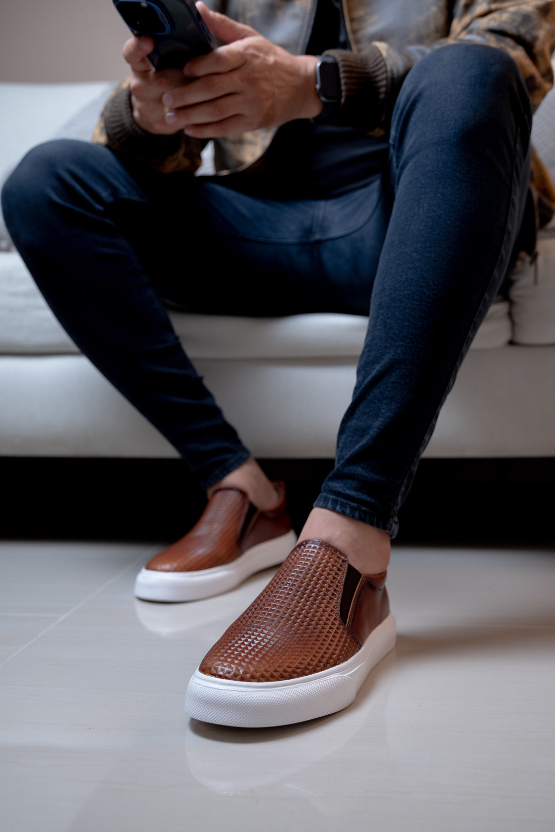 TENIS BEENS EN CUERO MIEL PARA HOMBRE / REF: TOÑ 604