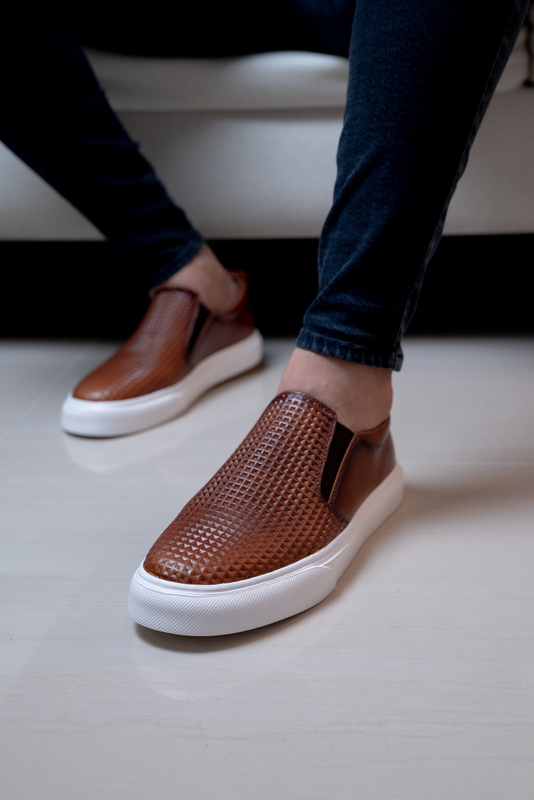 TENIS BEENS EN CUERO MIEL PARA HOMBRE / REF: TOÑ 604