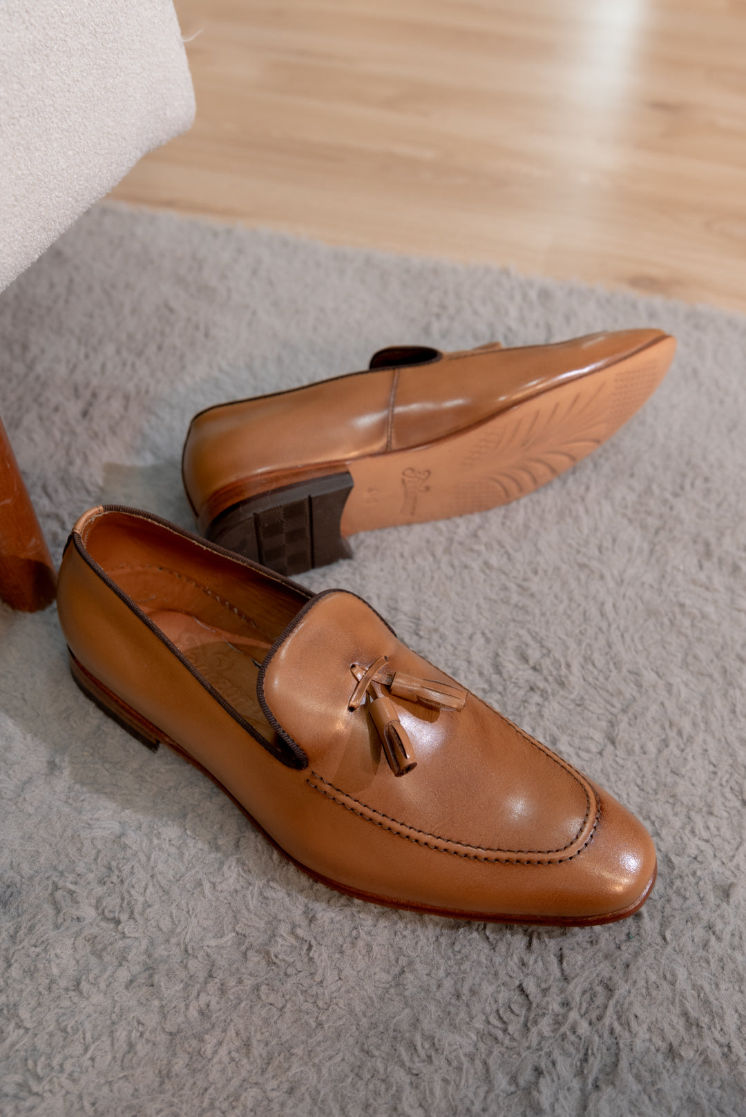 ZAPATO LOAFERS CARLOS DE CUERO MIEL PARA HOMBRE / REF: LUZ 2134