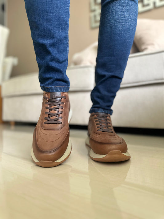 TENIS PARA HOMBRE EN CUERO CREMA | REF PARIS