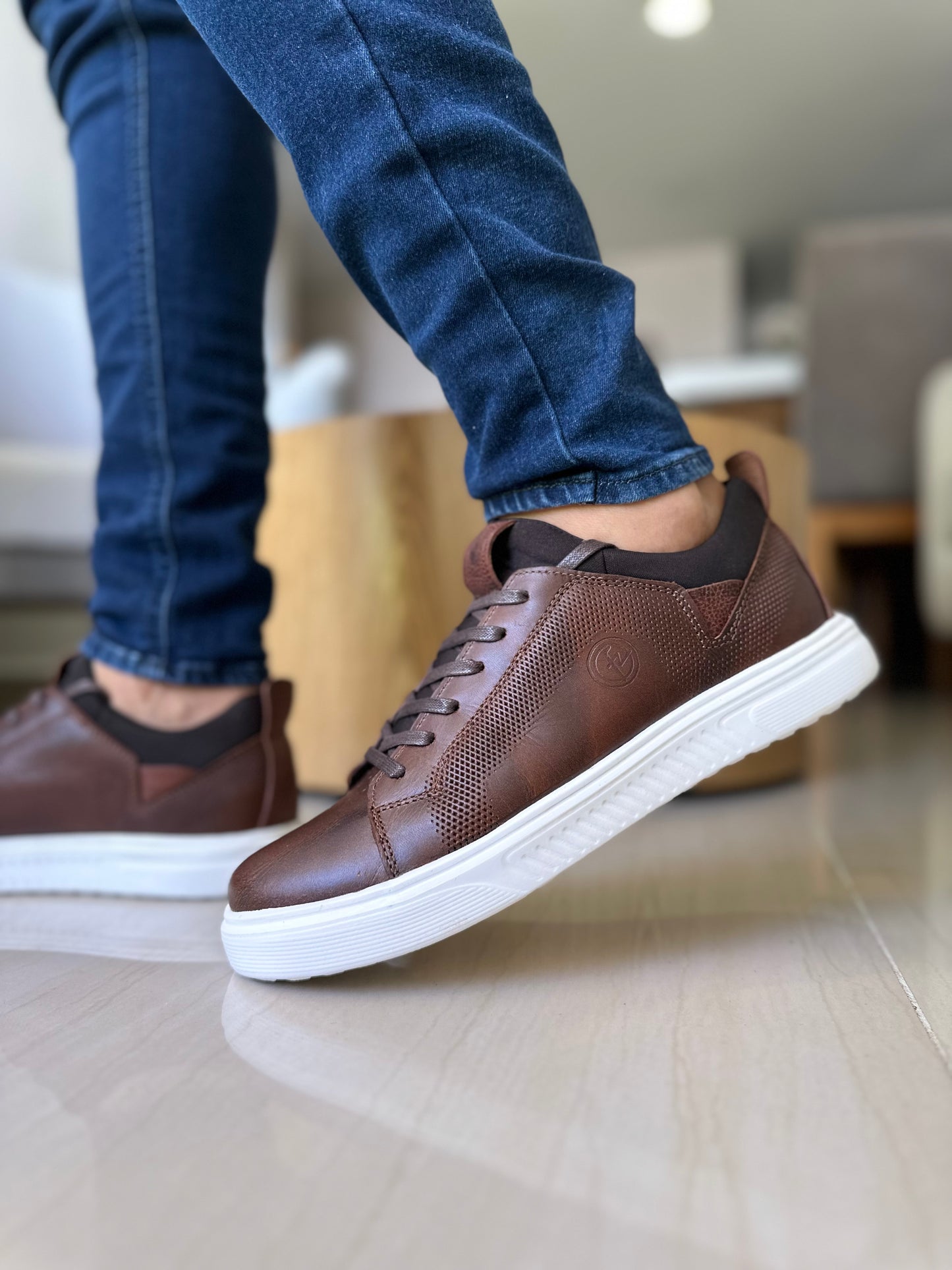 TENIS EVAN EN CUERO COÑAG PARA HOMBRE / SPN 3137