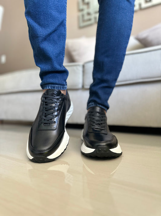 TENIS PARA HOMBRE EN CUERO NEGRO | REF BELMORE