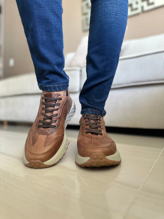 SNEAKER CUERO CREMA PARA HOMBRE | REF KARNAK 3322