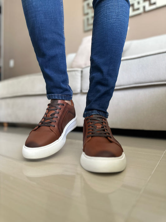 TENIS EN PARA HOMBRE EN CUERO MIEL | REF CALIFORNIA