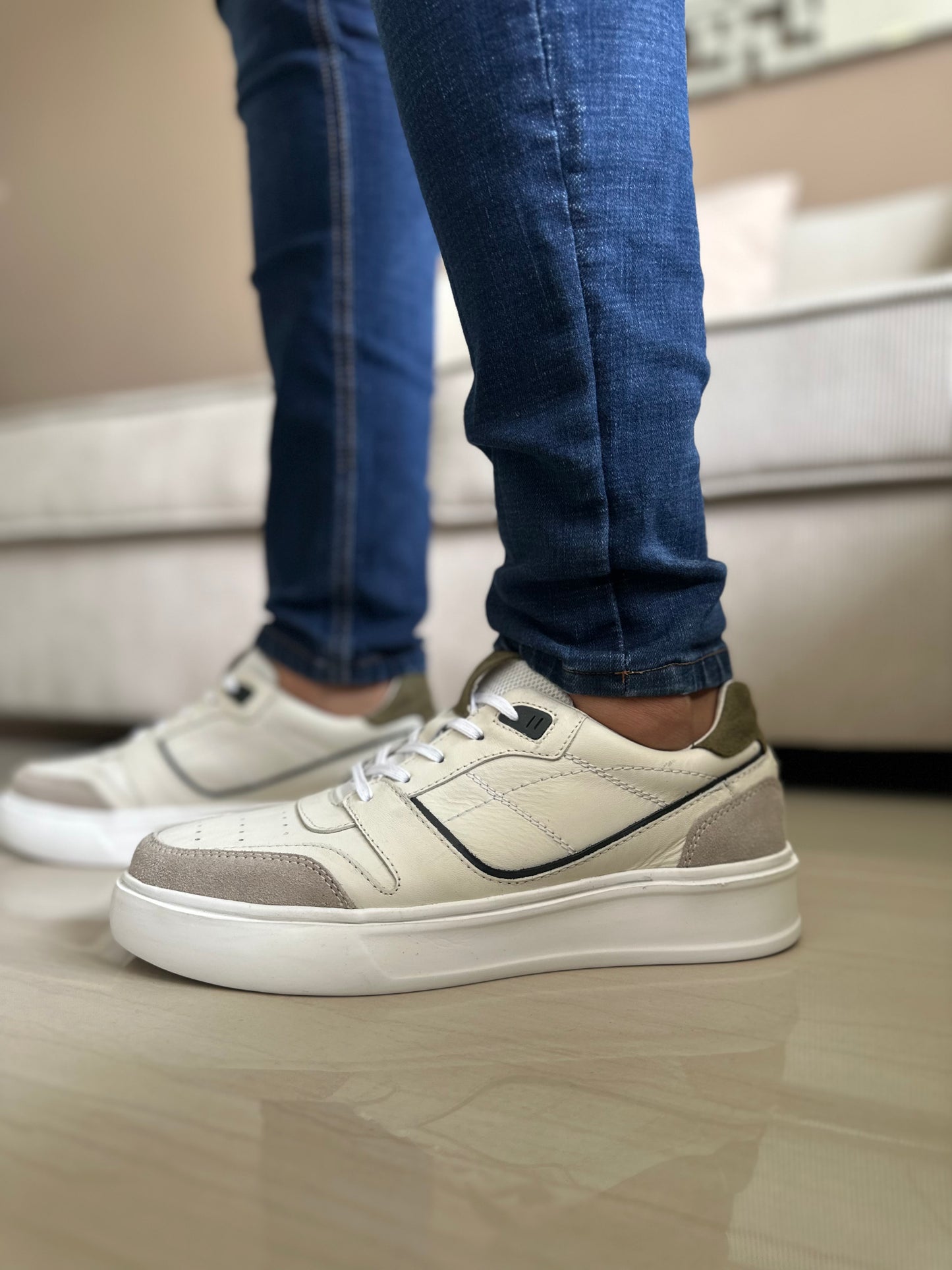 TENIS PARA HOMBRE EN CUERO BLANCO | REF OKLAHOMA