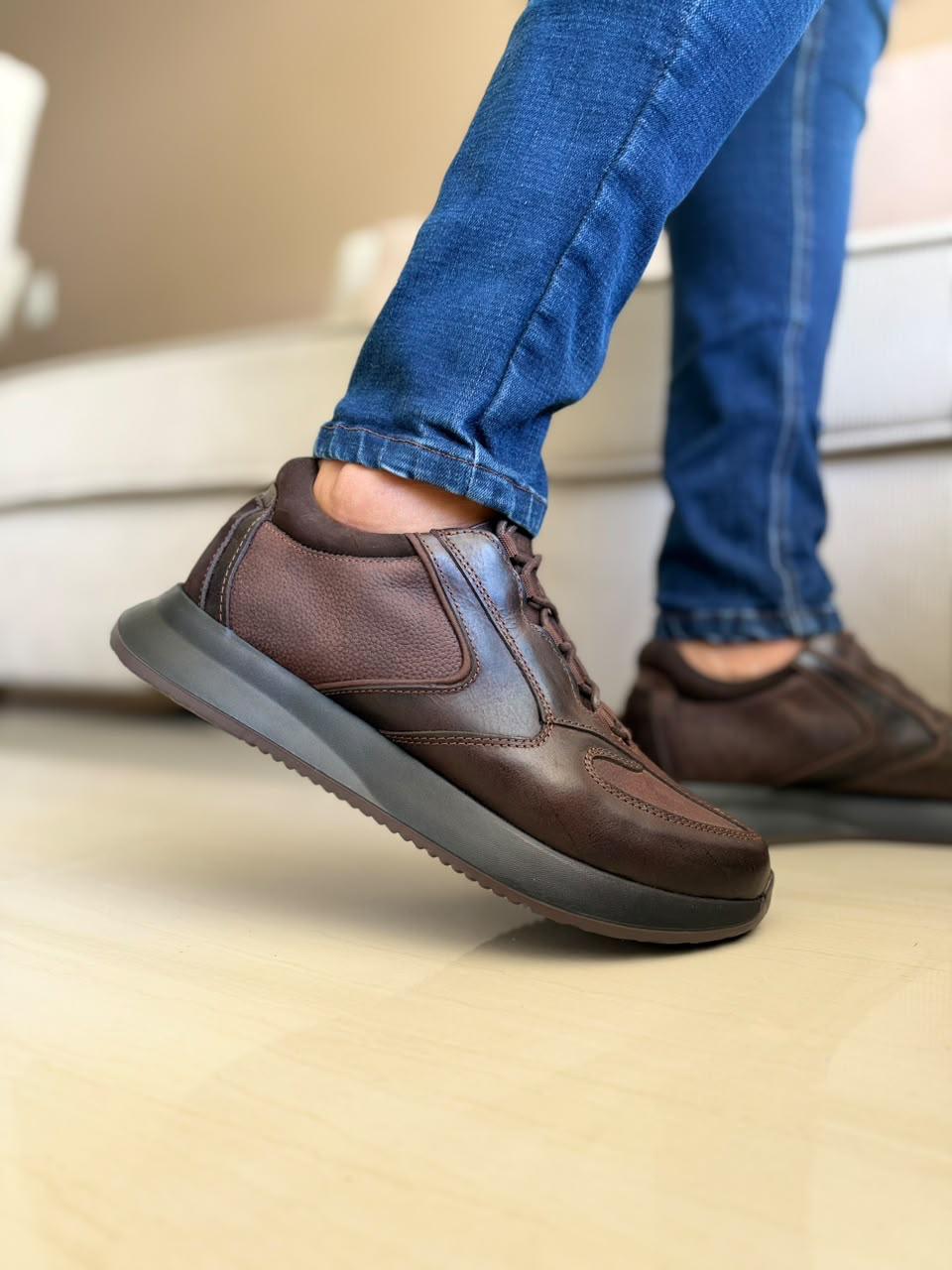 TENIS PARA HOMBRE EN CUERO CAFE | REF SHENZHEN 3386