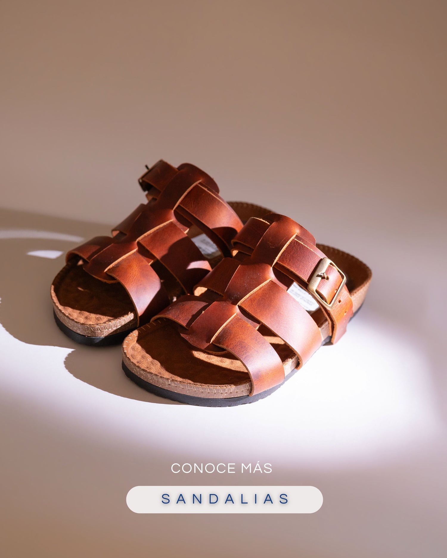 SANDALIAS EN CUERO PARA HOMBRE