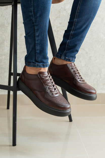 TENIS PARA HOMBRE EN CUERO COÑAC | REF IDAHO
