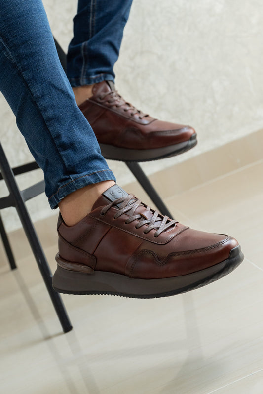SNEAKERS EN CUERO COÑAC PARA HOMBRE| REF CRACOVIA