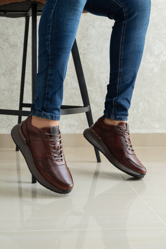 SNEAKERS EN CUERO COÑAC PARA HOMBRE| REF CRACOVIA