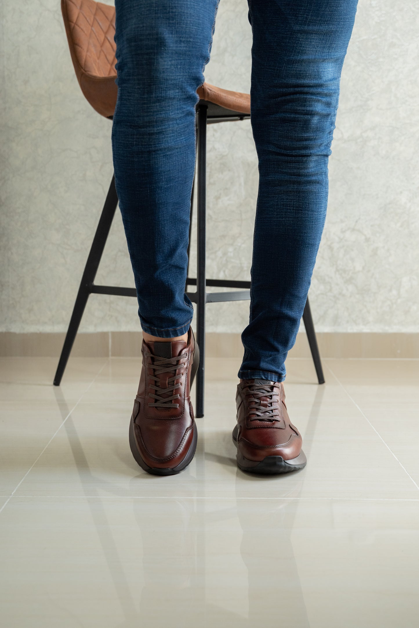 SNEAKERS EN CUERO COÑAC PARA HOMBRE| REF CRACOVIA