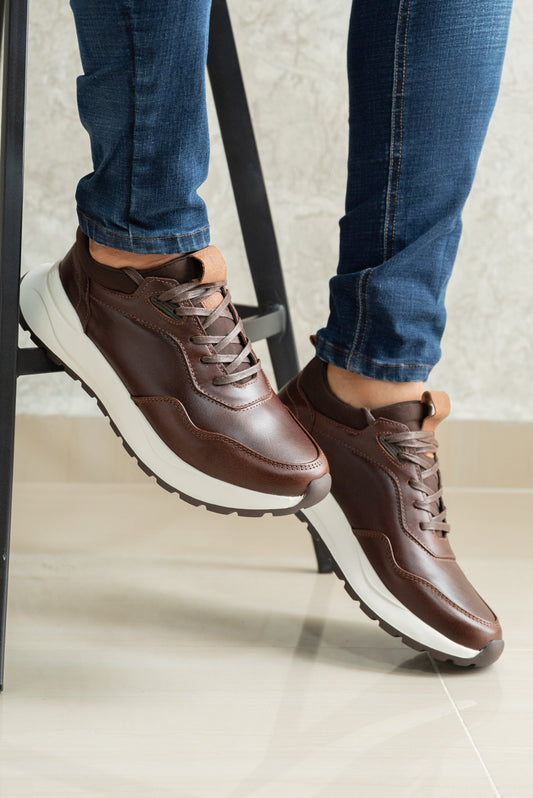 TENIS PARA HOMBRE EN CUERO COÑAC | REF VALMONTI