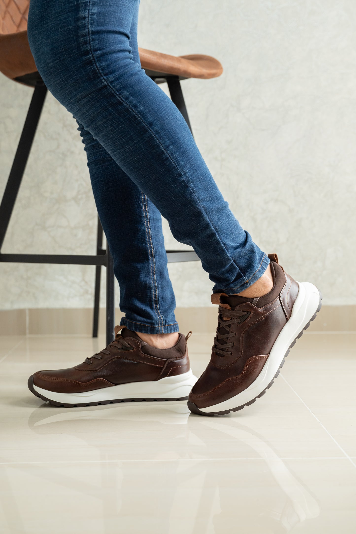 TENIS PARA HOMBRE EN CUERO COÑAC | REF VALMONTI