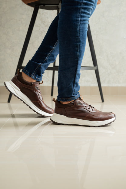 TENIS PARA HOMBRE EN CUERO COÑAC | REF VALMONTI