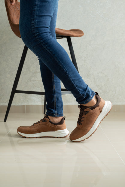 TENIS PARA HOMBRE EN CUERO CREMA | REF VALMONTI