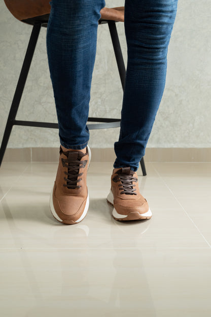 TENIS PARA HOMBRE EN CUERO CREMA | REF VALMONTI