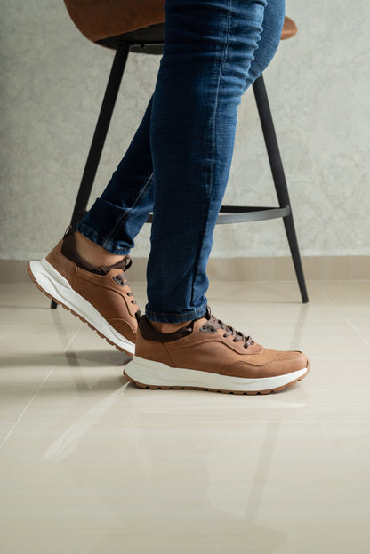 TENIS PARA HOMBRE EN CUERO CREMA | REF VALMONTI