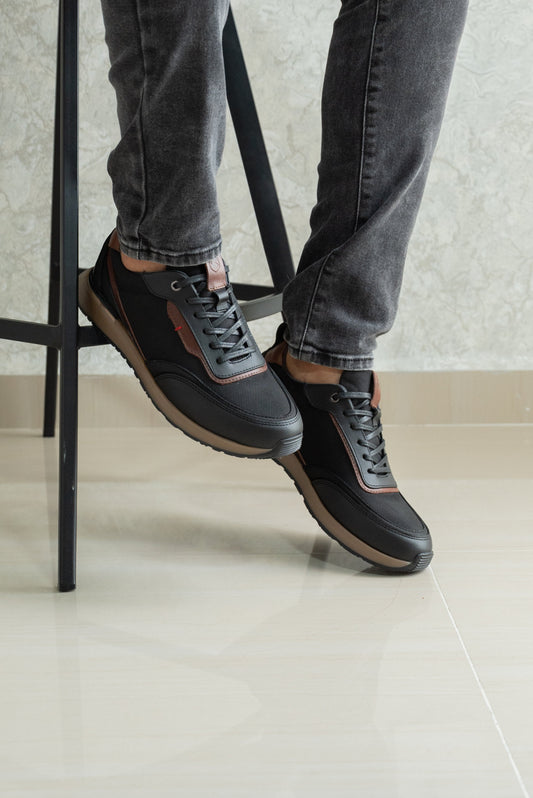 TENIS PARA HOMBRE EN CUERO NEGRO | REF BOSTON