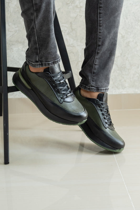 TENIS PARA HOMBRE EN CUERO VERDE | REF MONTANA