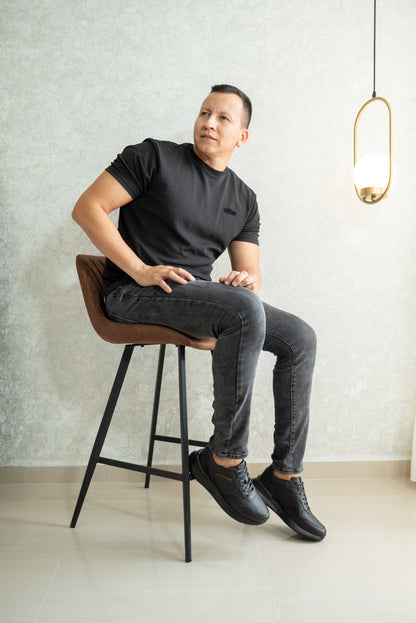 TENIS PARA HOMBRE EN CUERO NEGRO | REF ONTARIO