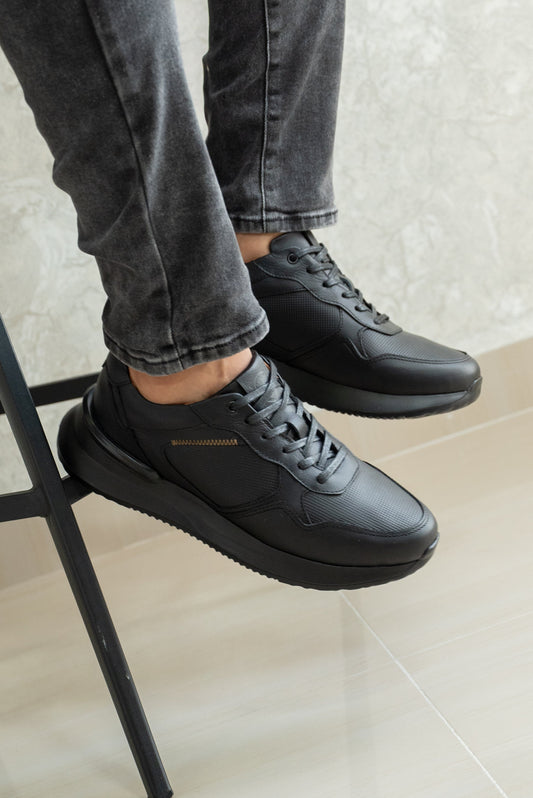 TENIS PARA HOMBRE EN CUERO NEGRO | REF ONTARIO
